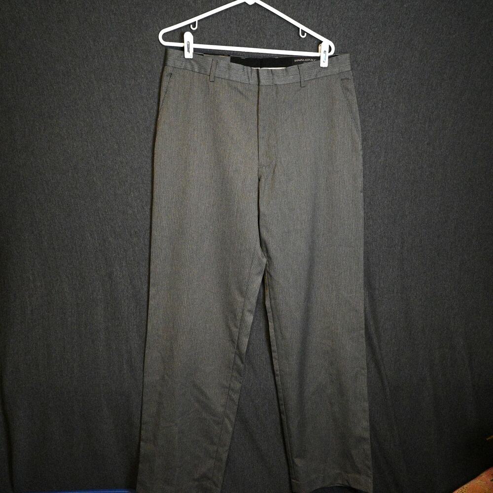 NEW Banana Republic Men's 34/35 Grey Pinstripe Dress Pants NWT